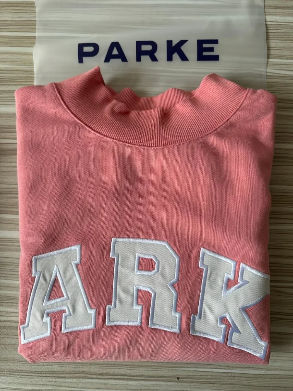 PARKE Varsity Letter Mock Neck Sweatshirt